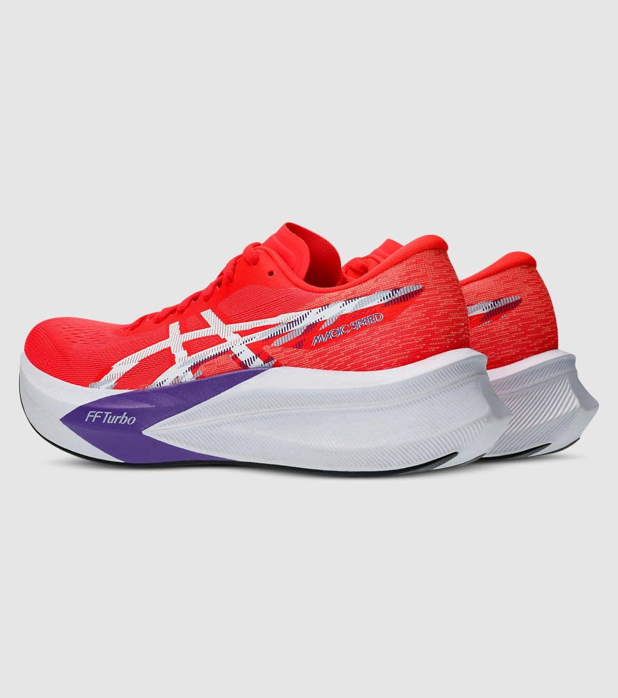 ASICS MAGIC SPEED 4 WOMENS FLASH RED WHITE | The Athlete's Foot