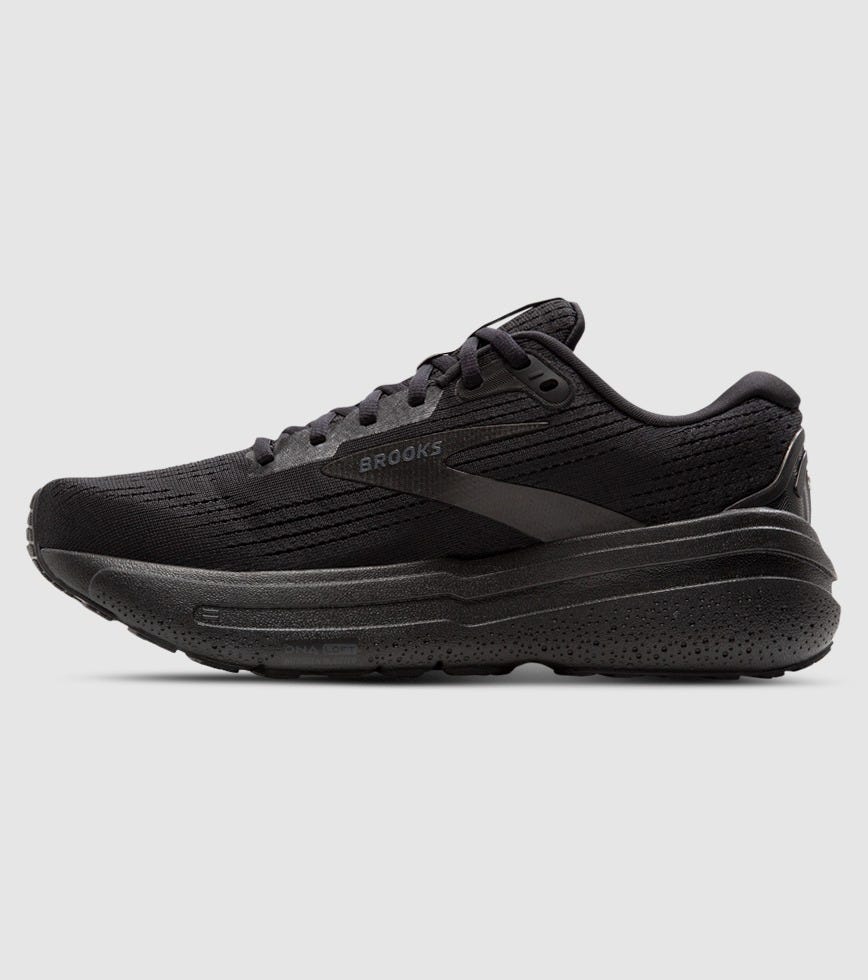 BROOKS GHOST MAX (2E WIDE) MENS BLACK BLACK EBONY The