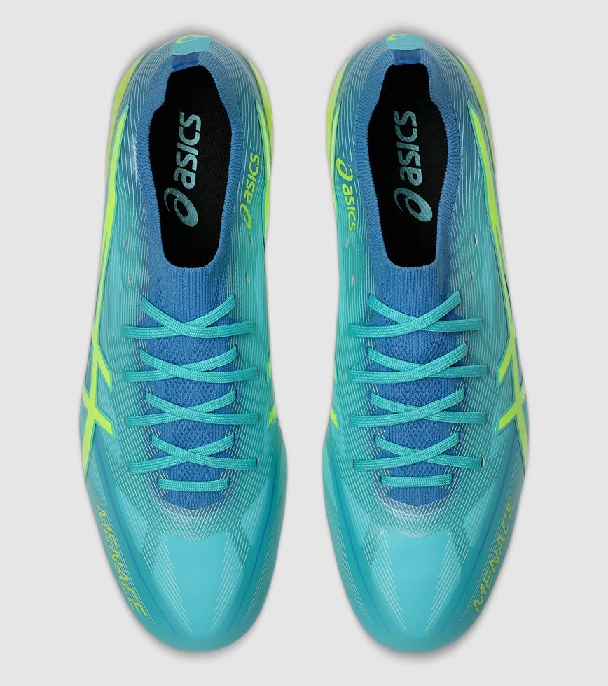 ASICS MENACE 5 (FG) MENS FOOTBALL BOOTS ICE MINT SAFETY YELLOW