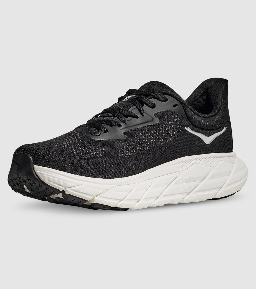 HOKA ARAHI (2E WIDE) MENS BLACK WHITE The Athlete's Foot