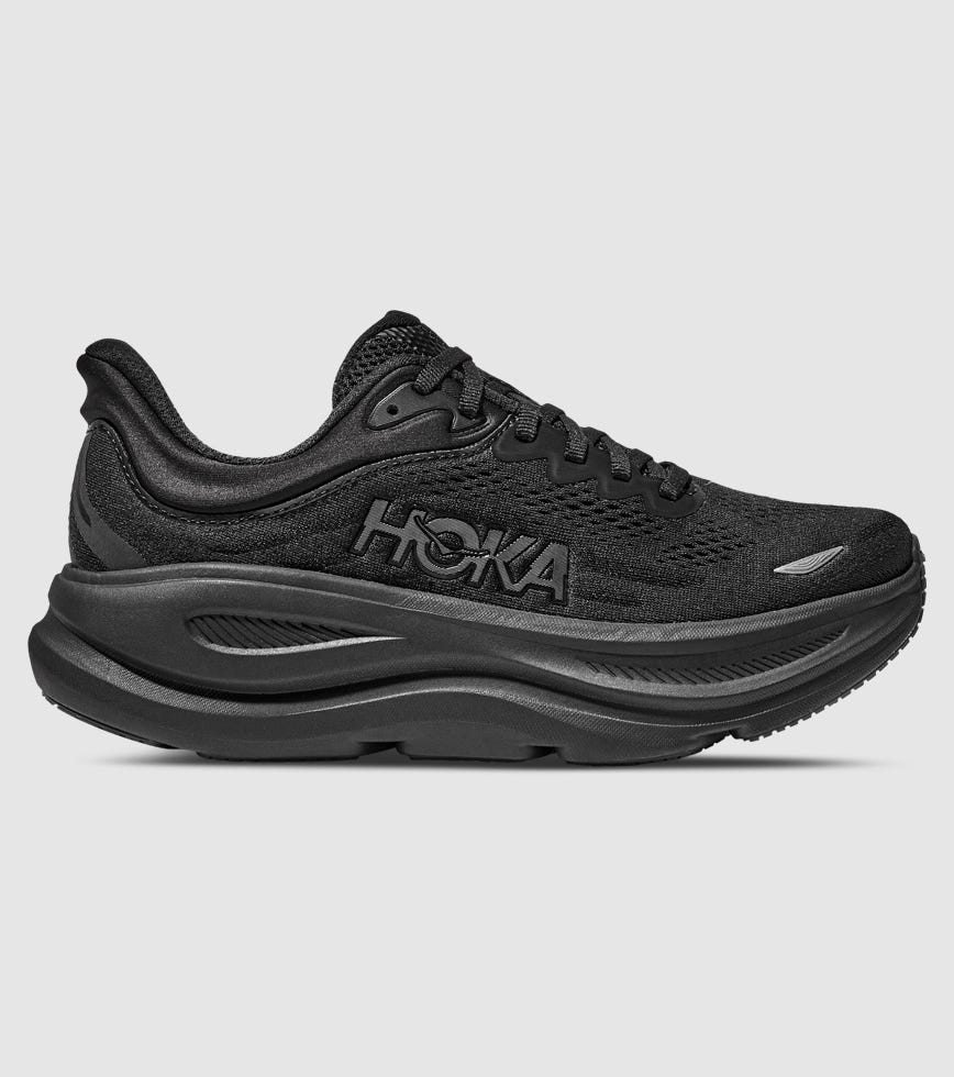 HOKA BONDI 9 (2E WIDE) MENS BLACK BLACK | The Athlete's Foot