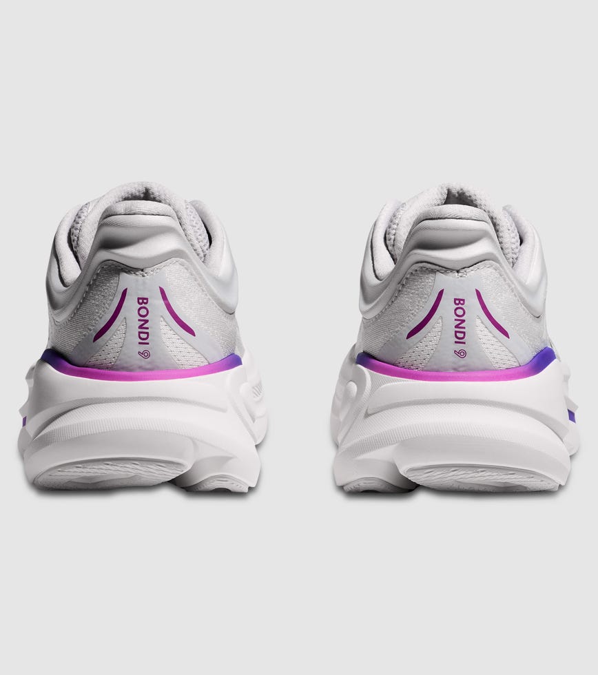 HOKA BONDI 9 D WIDE WOMENS COSMIC GREY WHITE The Athlete s Foot