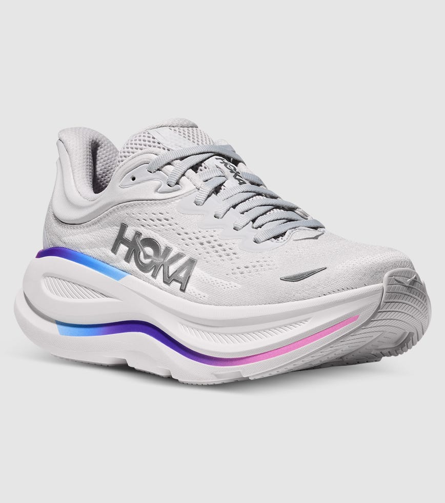 HOKA BONDI 9 (D WIDE) WOMENS COSMIC GREY WHITE | The Athlete's Foot