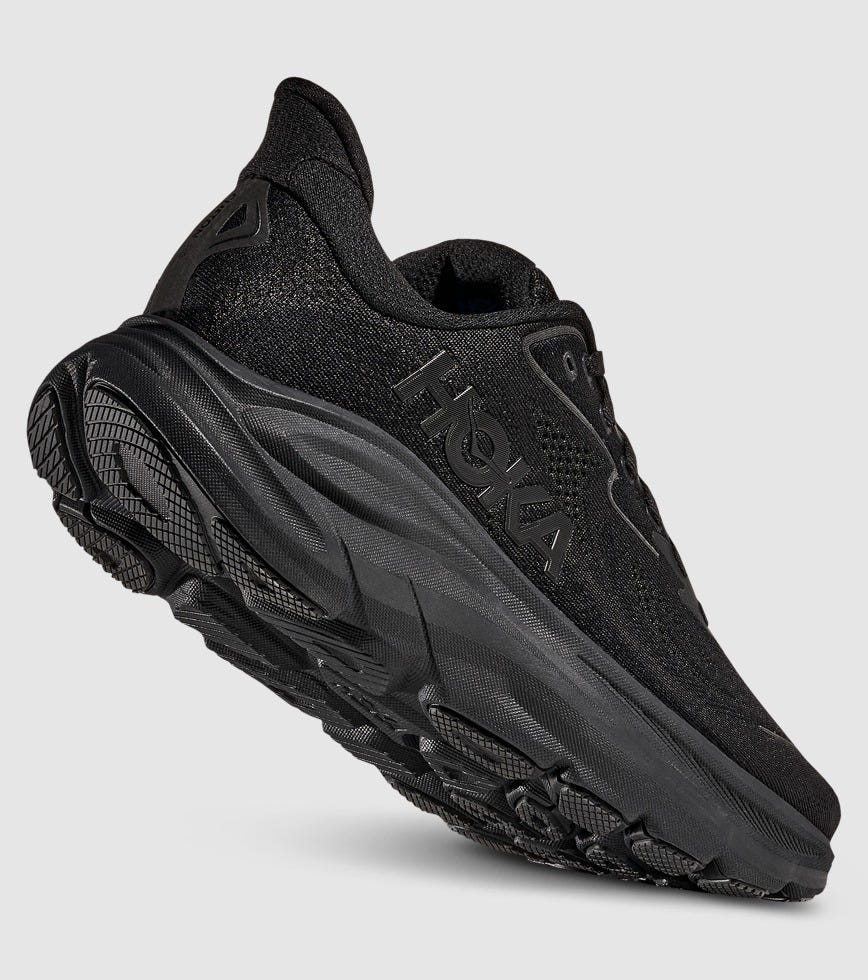HOKA CLIFTON 10 (4E X WIDE) MENS BLACK BLACK | The Athlete's Foot