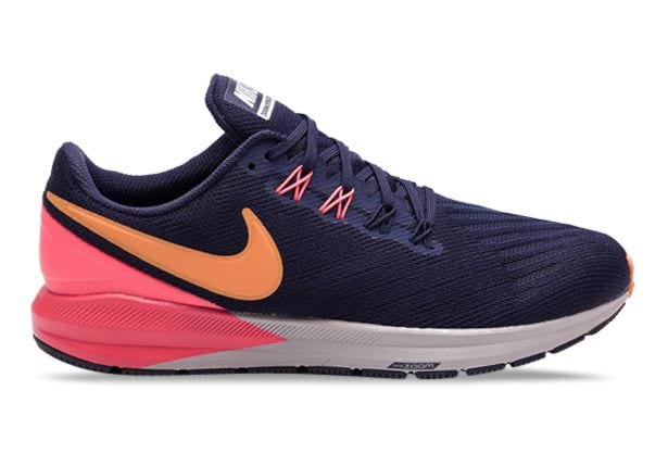 NIKE AIR ZOOM STRUCTURE 22 BLACKENED BLUE ORANGE | Black Mens Supportive Running Shoes