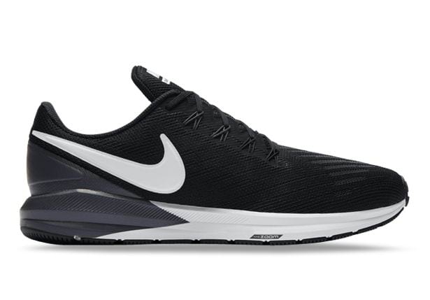 NIKE AIR STRUCTURE 22 WOMENS BLACK WHITE-GRIDIRON | Black Womens Supportive Running Shoes