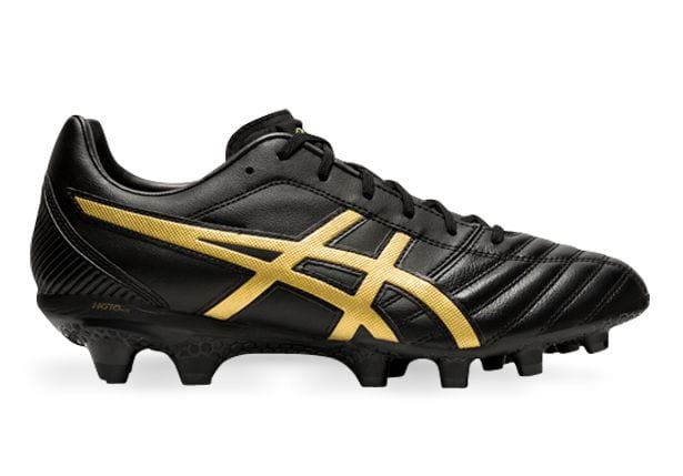 asics football boots black and gold