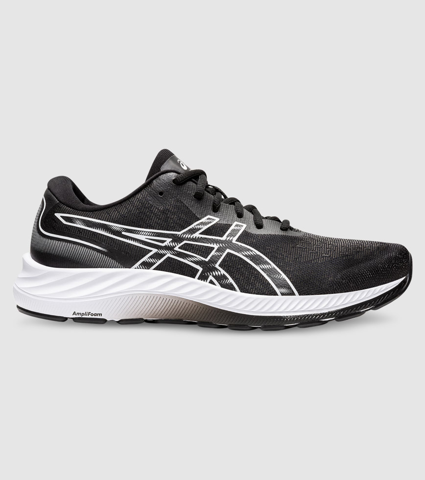 ASICS GEL EXCITE 9 4E MENS BLACK WHITE The Athlete s Foot