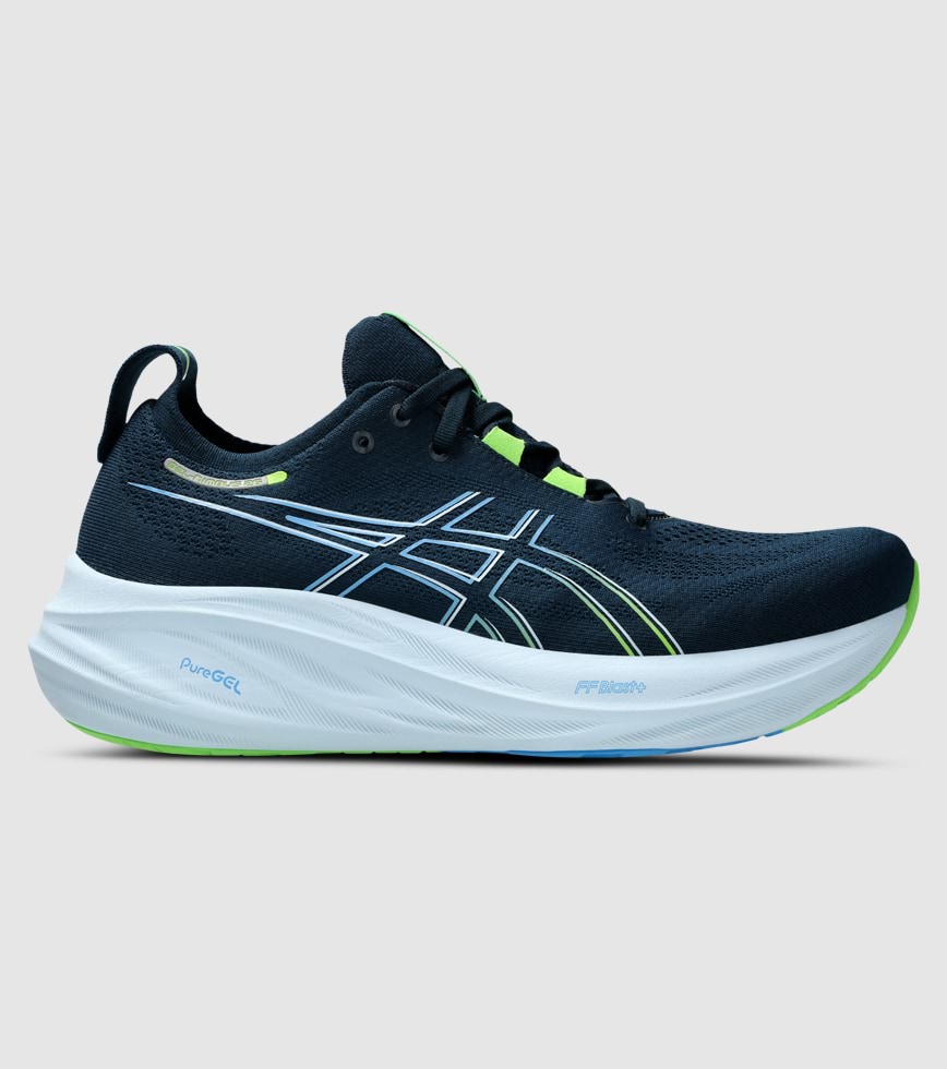 ASICS GEL NIMBUS 26 2E WIDE MENS FRENCH BLUE ELECTRIC LIME The Athlete s Foot