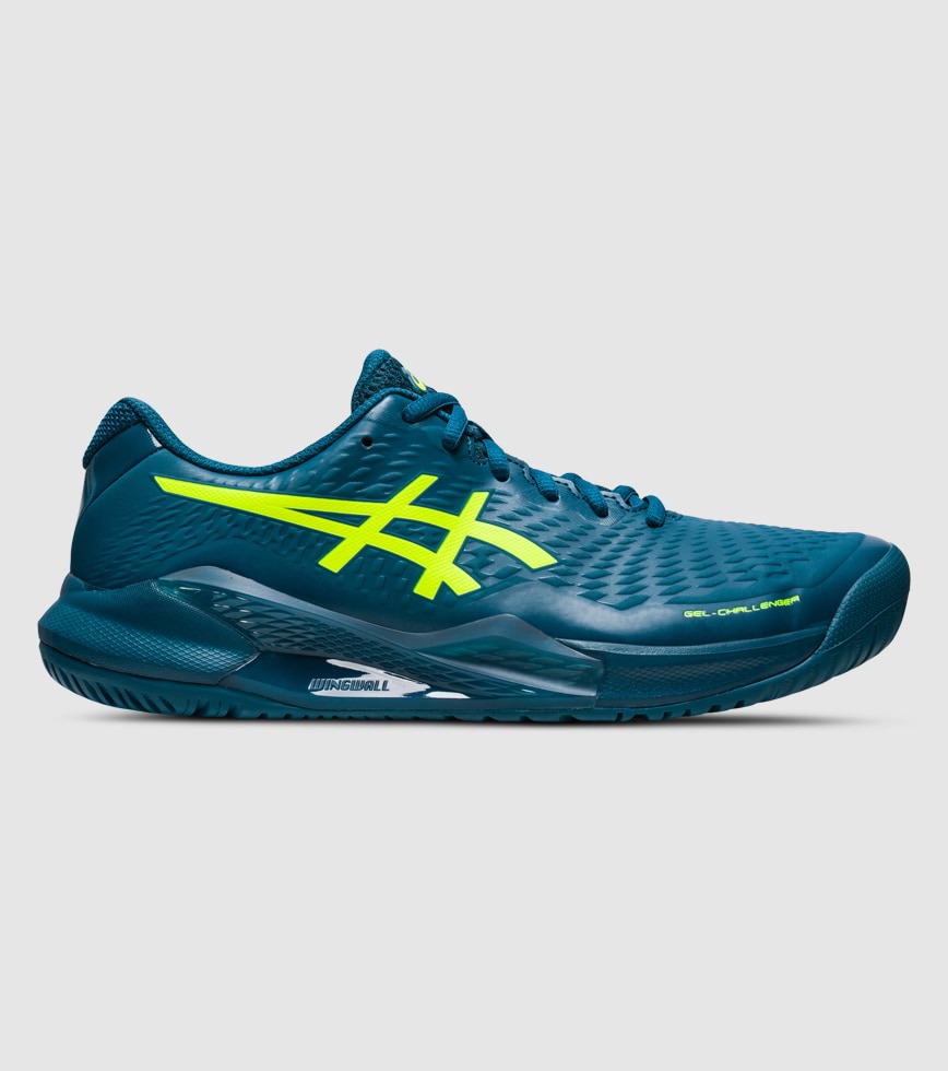 ASICS GEL CHALLENGER 13 HARDCOURT MENS RESTFUL TEAL SAFETY YELLOW The Athlete s Foot
