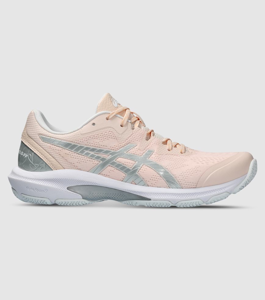 ASICS NETBURNER SHIELD WOMENS NETBALL SHOES PEARL PINK PURE SILVER The Athlete s Foot