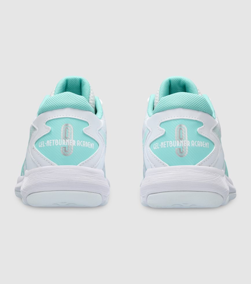 ASICS GEL NETBURNER ACADEMY 9 WOMENS NETBALL SHOES WHITE ILLUMINATE MINT The Athlete s Foot