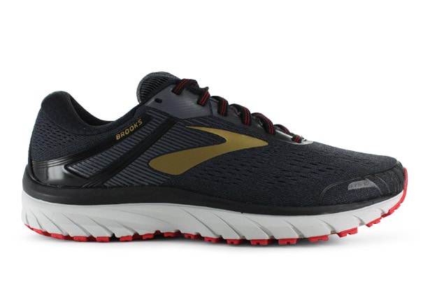 BROOKS ADRENALINE GTS 18 MENS BLACK GOLD RED Black Mens Supportive Running Shoes