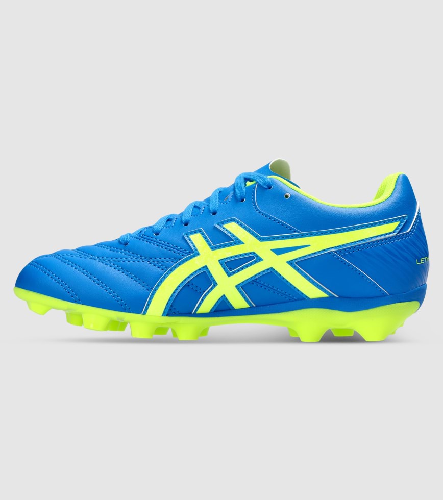 ASICS LETHAL FLASH IT 2 FG GS KIDS FOOTBALL BOOTS ELECTRIC BLUE SAFETY YELLOW The Athlete s Foot