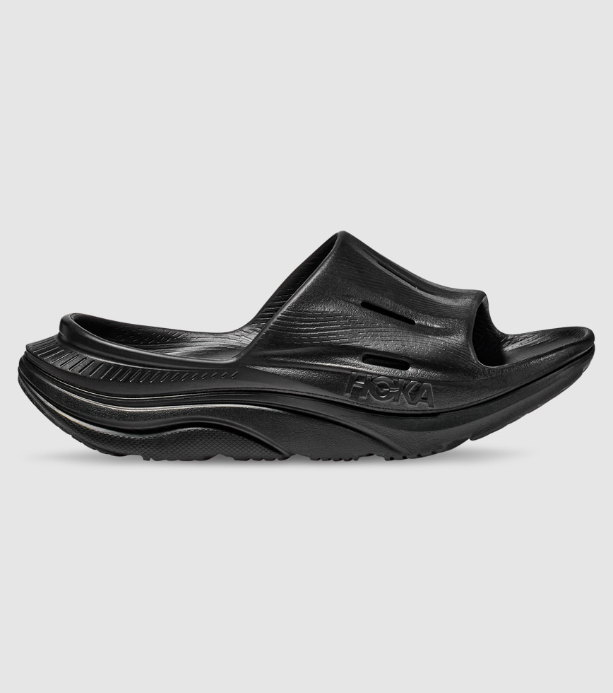 HOKA ORA RECOVERY SLIDE 3 UNISEX SLIDE BLACK The Athlete s Foot
