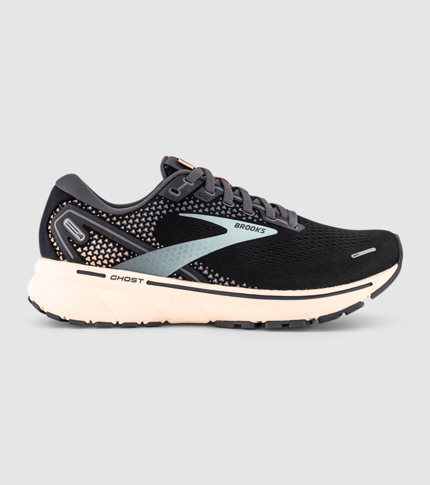 BROOKS GHOST 14 WOMENS BLACK PEARL PEACH The Athlete s Foot