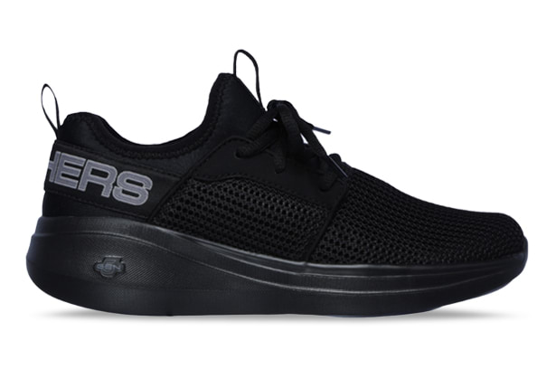 SKECHERS GO RUN FAST VALOR WOMENS BLACK BLACK Black Womens Travel Shoes