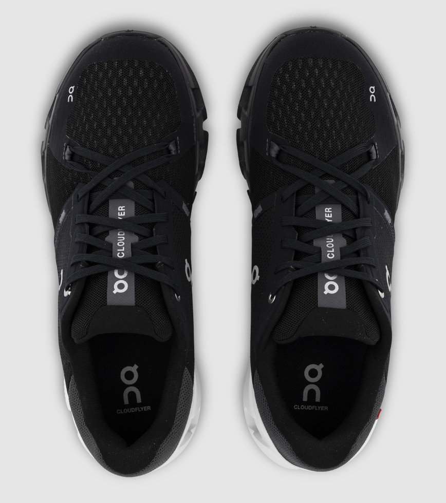 ON CLOUDFLYER 4 2E MENS BLACK WHITE The Athlete s Foot