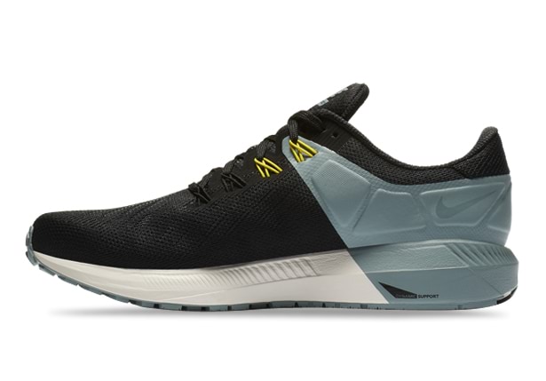 NIKE AIR ZOOM STRUCTURE 22 MENS BLACK BLUE FURY AVIATOR GREY Black Mens Supportive Running Shoes