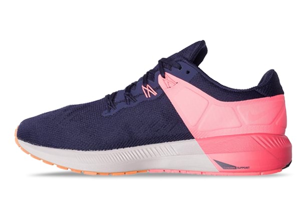 NIKE AIR ZOOM STRUCTURE 22 MENS BLACKENED BLUE ORANGE PEEL FLASH CRIMSON