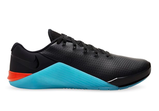 NIKE METCON 5 AMP MENS BLACK BLACK LASER CRIMSON ORACLE AQUA