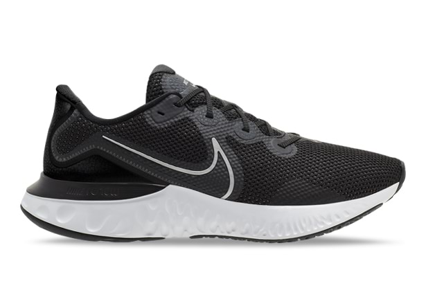 NIKE RENEW RUN MENS BLACK METALLIC SILVER WHITE
