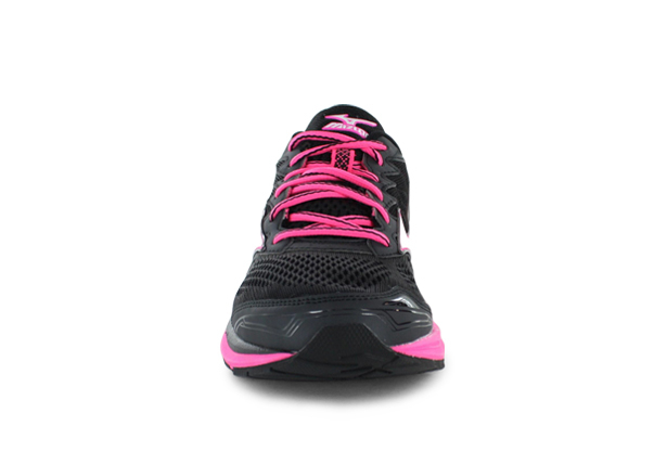 MIZUNO WAVE RIDER 20 WOMENS BLACK PINK GLOW Black Womens Cushion Running Shoes