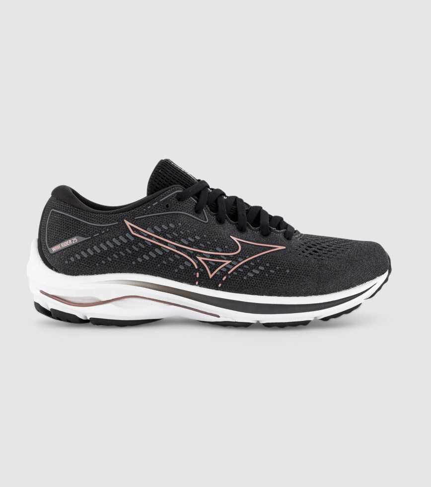 MIZUNO WAVE RIDER 25 WOMENS BLACK ROSE COPPER EBONY The Athlete s Foot
