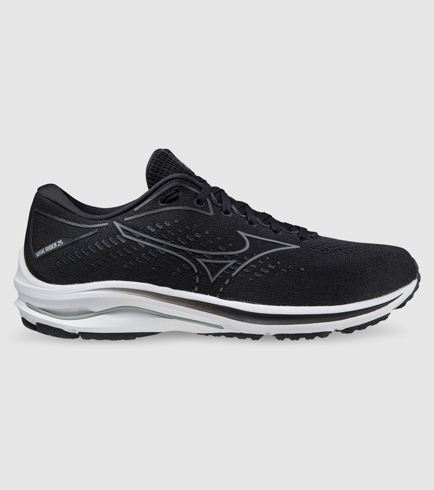 MIZUNO WAVE RIDER 25 2E MENS DARK SHADOW QUIET SHADE BLACK The Athlete s Foot