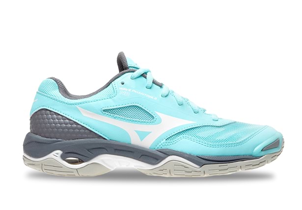 Mizuno wave phantom 2 cool blue netball trainers 2025