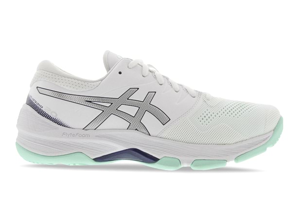 ASICS GEL NETBURNER 20 D WOMENS WHITE PURE SILVER The