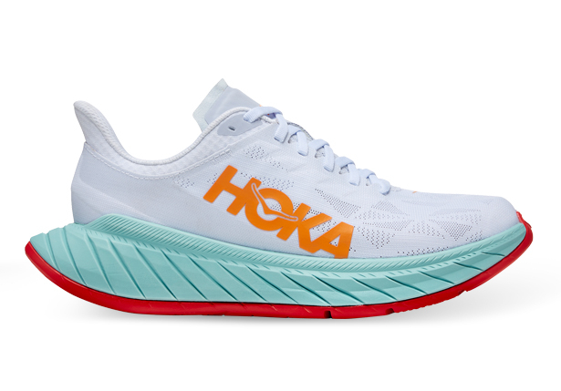 HOKE ONE ONE CARBON X 2 MENS WHITE BLAZING ORANGE The Athlete s Foot