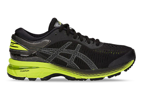 ASICS GEL KAYANO 25 GS KIDS BLACK NEON LIME Black Grade School Senior Boys Running Shoes