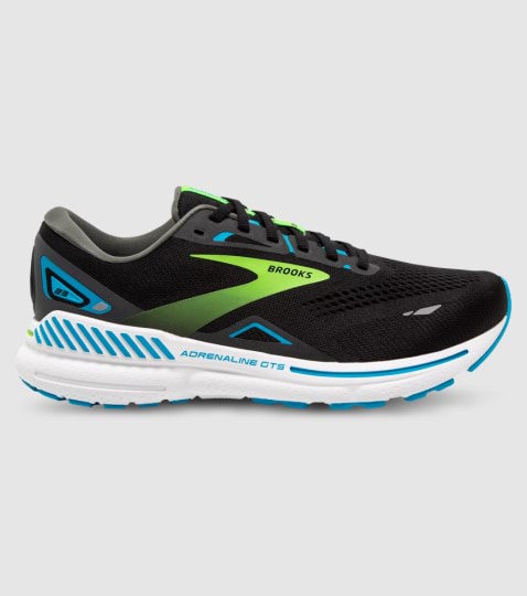 BROOKS ADRENALINE GTS 23 2E WIDE MENS BLACK HAWAIIAN OCEAN GREEN