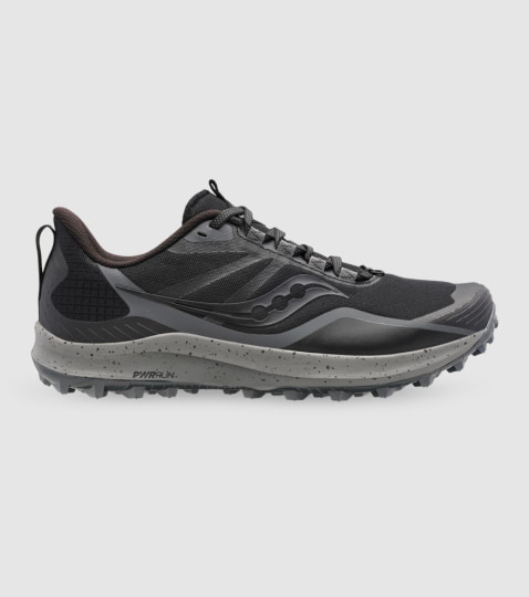 SAUCONY PEREGRINE 12 2E MENS BLACK CHARCOAL The