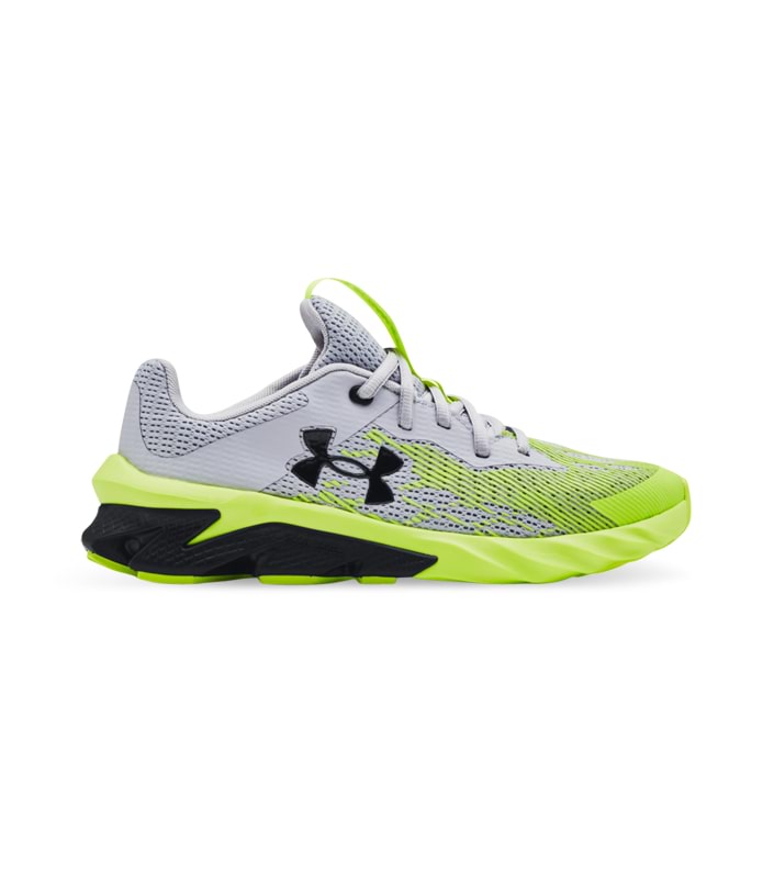 UNDER ARMOUR CHARGED SCRAMJET 3 (GS) KIDS MOD GRAY HIGH-VIS YELLOW BLACK