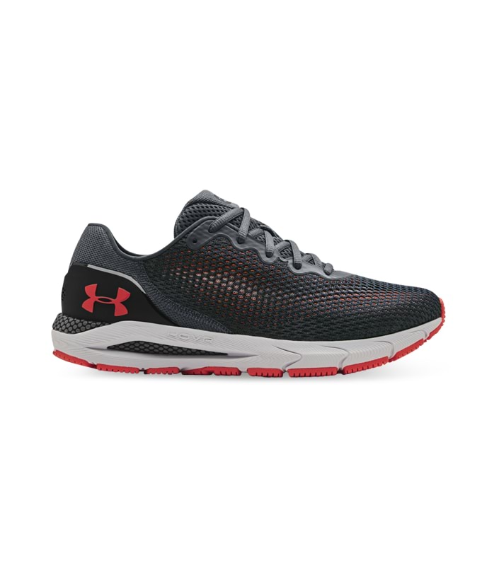 UNDER ARMOUR HOVR SONIC 4 MENS PITCH GRAY HALO GRAY VENOM RED