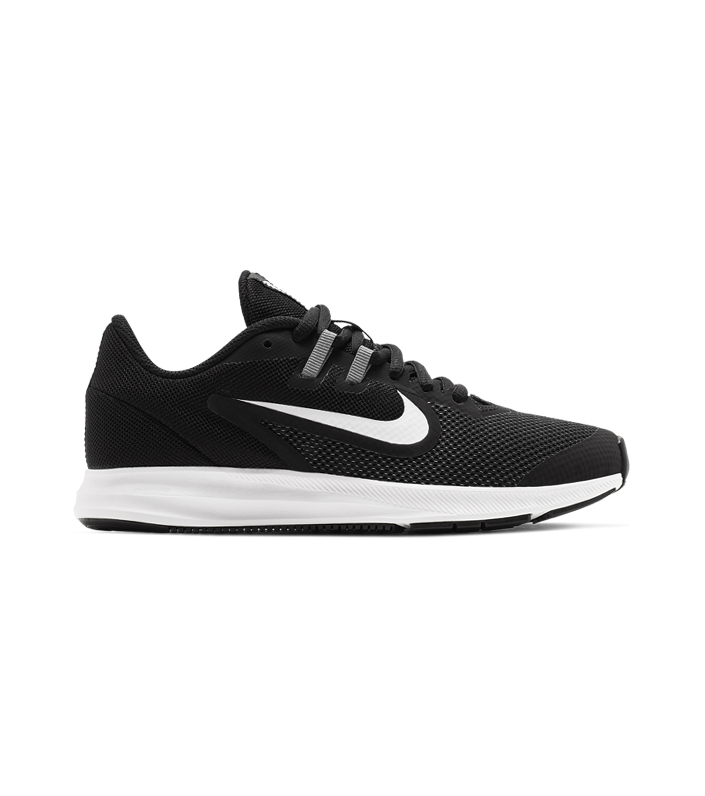 NIKE DOWNSHIFTER 9 (GS) KIDS BLACK WHITE-ANTHRACITE-COOL GREY