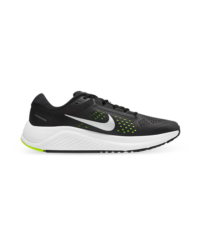 NIKE AIR ZOOM STRUCTURE 23 MENS BLACK METALLIC SILVER VOLT ANTHRACITE