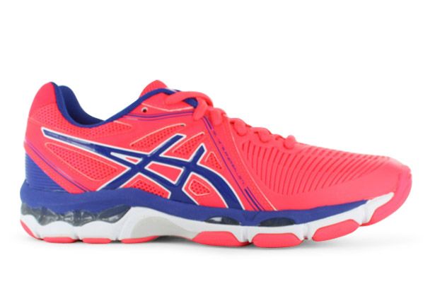 asics gel netburner ballistic blue netball trainers