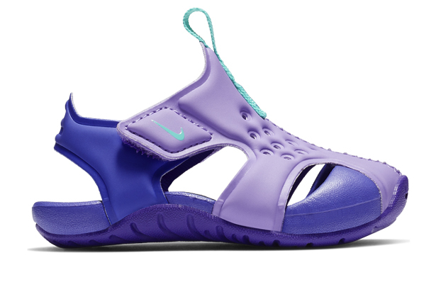 NIKE SUNRAY PROTECT 2 TD KIDS ATOMIC VIOLET HYPER JADE HYPER GRAPE Purple Boys Walking Sandals