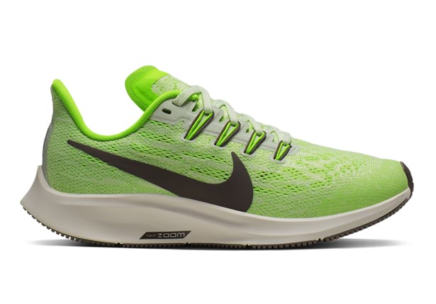 NIKE AIR ZOOM PEGASUS 36 GS KIDS PHANTOM RIDGEROCK ELECTRIC GREEN Green Grade School Senior Boys Running Shoes