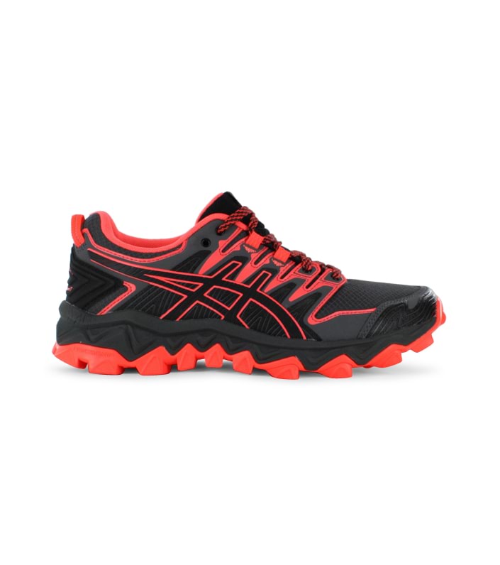 ASICS GEL-FUJI TRABUCO 7 (D) WOMENS BLACK FLASH CORAL