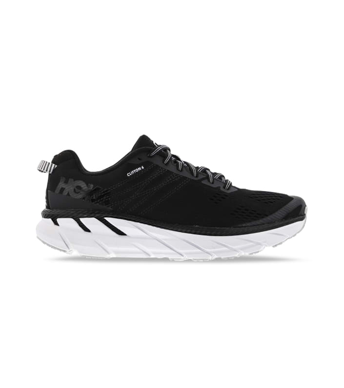 HOKA ONE ONE CLIFTON 6 MENS BLACK WHITE