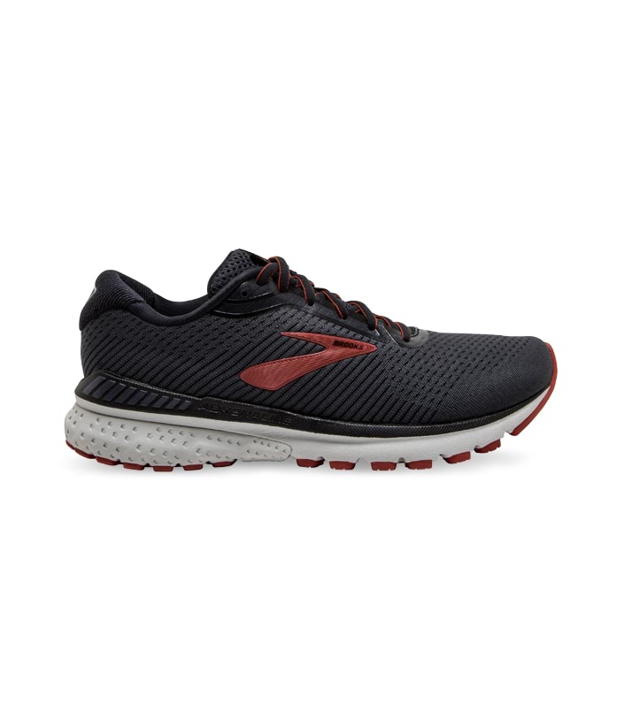 BROOKS ADRENALINE GTS 20 MENS BLACK EBONY KETCHUP