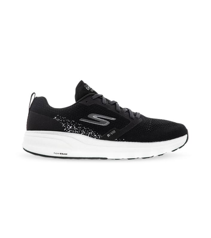 SKECHERS GO RUN RIDE 8 MENS BLACK WHITE