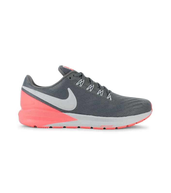 NIKE AIR ZOOM STRUCTURE 22 WOMENS COOL GREY PURE PLATINUM-LAVA GLOW