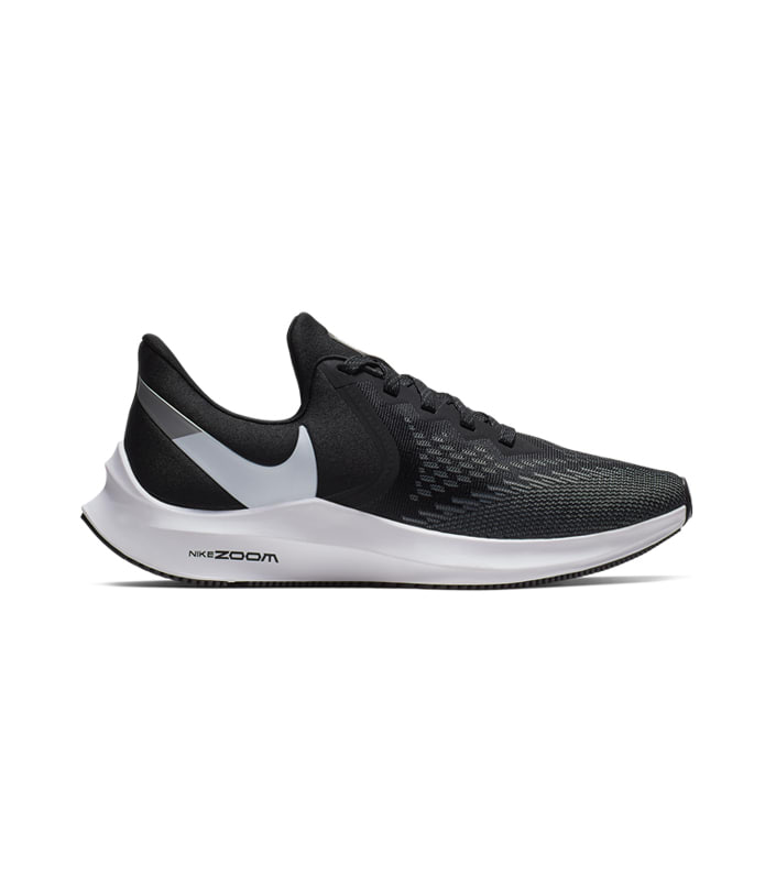 NIKE ZOOM WINFLO 6 WOMENS BLACK WHITE-DARK GREY-MTLC PLATINUM