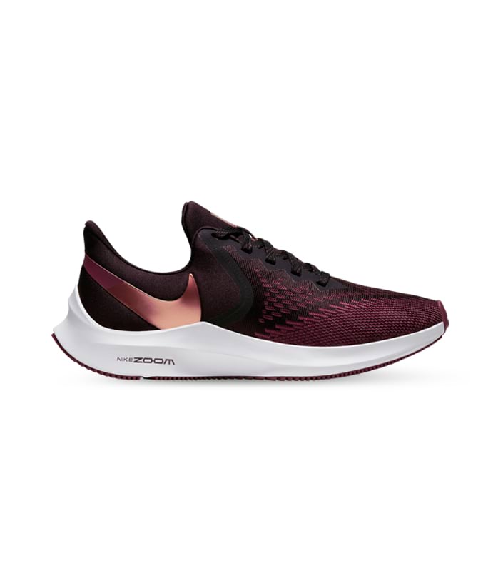 NIKE AIR ZOOM WINFLO 6 WOMENS BURGUNDY ASH METALLIC COPPER-TEAM RED