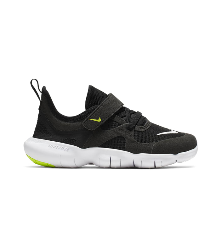 NIKE FREE RN 5.0 KIDS  BLACK WHITE-ANTHRACITE-VOLT